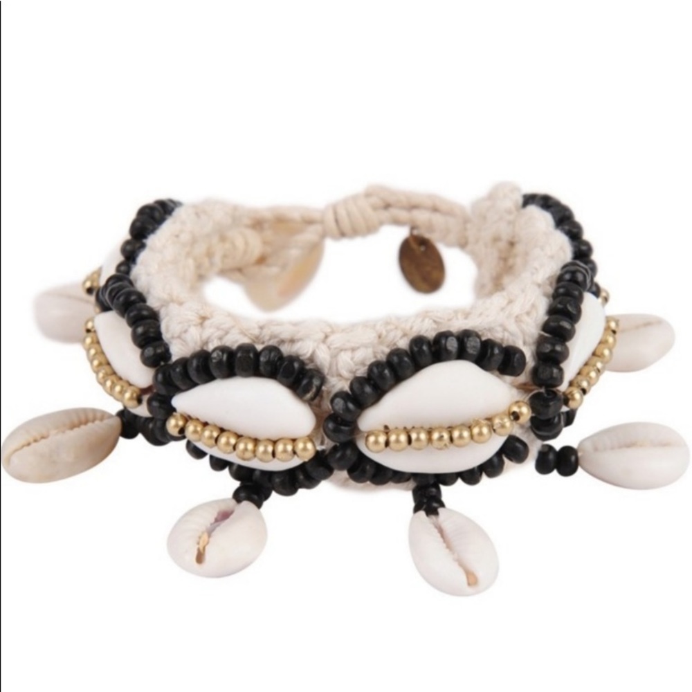 NWT Anthropologie Cocobelle Maldives Beaded Shell Woven Bracelet